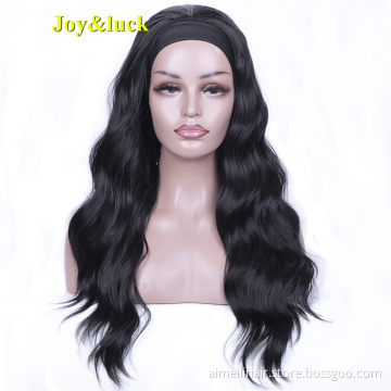 Wholesale Wigs Black Head Band Wavy Ladies Hair Long Natural Body Waves Headband Wigs for Black Women Synthetic Hair Wigs